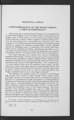 a phenomenology of the human person a theo