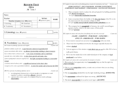 REVIEW TEST PJI1A IB: Unit 1 I. Listening: (max. 20 points)