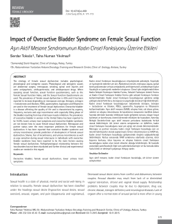 Impact of Overactive Bladder Syndrome on Female Sexual Function