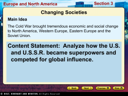 Content Statement: Analyze how the U.S. and U.S.S.R. became