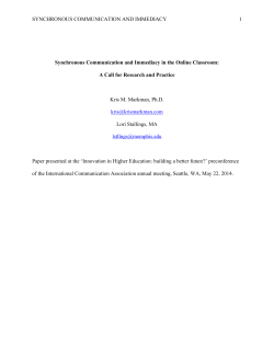 SYNCHRONOUS COMMUNICATION AND IMMEDIACY 1