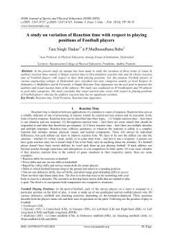 A study on variation of Reaction time with respect to playing