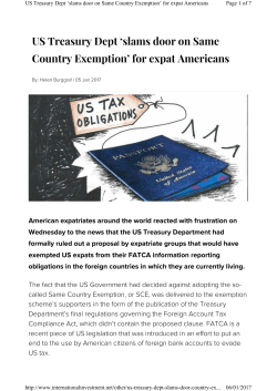 US Treasury Dept `slams door on Same Country Exemption` for