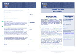 Applying for Jobs: Cover Letters - Webster Vienna Private University