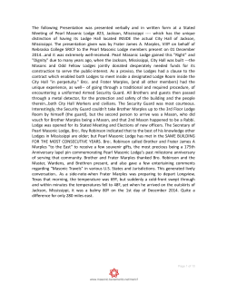 The following Presentation was presented verbally and in written