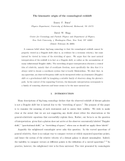 The kinematic origin of the cosmological redshift
