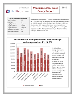 2012 Pharmaceutical Sales Salary Report