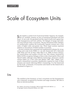 Scale of Ecosystem Units