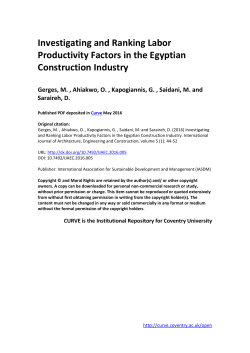 Investigating and Ranking Labor Productivity Factors in the Egyptian