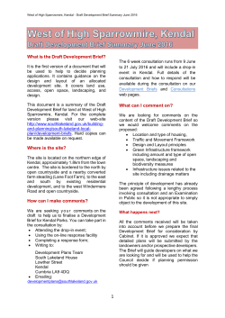 B. Summary of Draft Development Brief West of High Sparrowmire