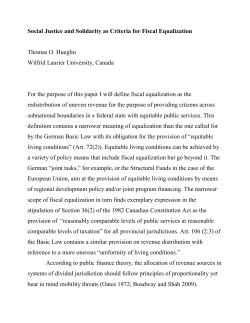 Social solidarity as criterion for reforming the fiscal equalization