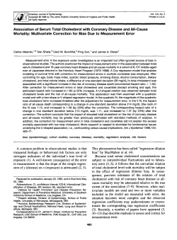 Association of Serum Total Cholesterol with Coronary Disease and