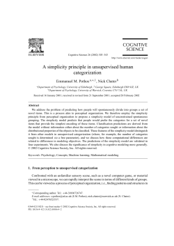 A simplicity principle in unsupervised human categorization