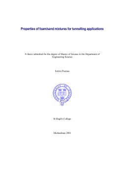 Properties of foam/sand mixtures for tunnelling applications