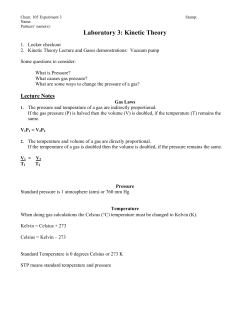 Laboratory 3: Kinetic Theory
