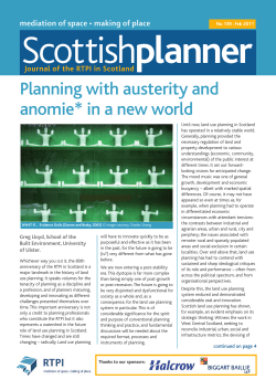 Planning with austerity and anomie* in a new world
