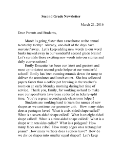 Second Grade Newsletter March 21, 2016 Dear Parents