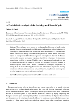 A Probabilistic Analysis of the Switchgrass Ethanol Cycle
