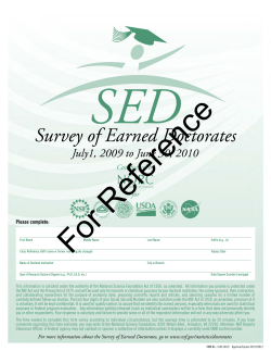 SED 2010 Survey Instrument - Survey of Earned Doctorates