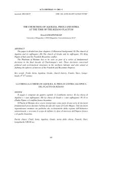 the church(es) of aquileia, friuli and istria at the time of the