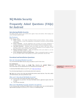 NQ Mobile Security Frequently Asked Questions (FAQs