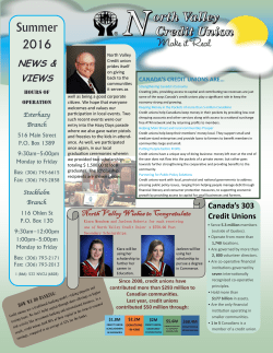 Summer 2016 - North Valley Credit Union
