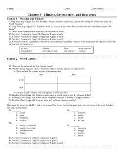 Chapter 3 - Climate, Environment, and Resources