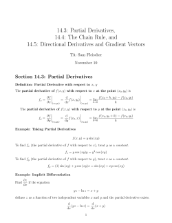 14.3: Partial Derivatives, 14.4: The Chain Rule, and 14.5: Directional