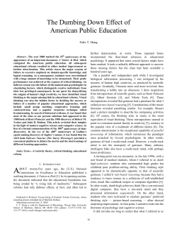 The Dumbing Down Effect of American Public Education