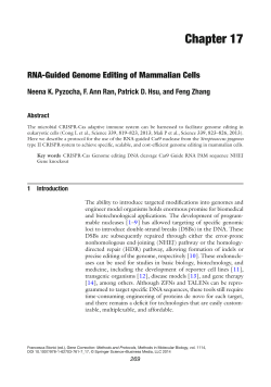 Chapter 17 RNA-Guided Genome Editing of
