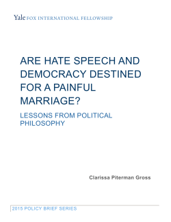 Are Hate Speech and Democracy Destined for a Painful Marriage