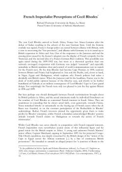 French Imperialist Perceptions of Cecil Rhodes