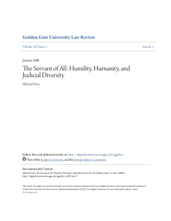 The Servant of All: Humility, Humanity, and Judicial Diversity