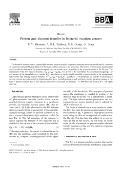 Proton and electron transfer in bacterial reaction centers