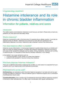 Histamine intolerance and its role in chronic bladder inflammation
