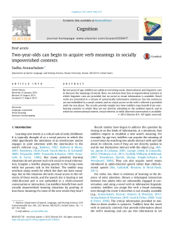 Two-year-olds can begin to acquire verb meanings in