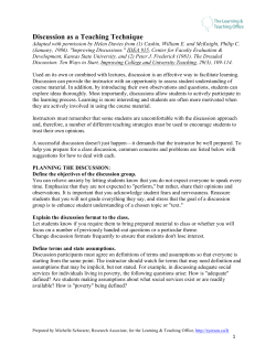 Discussion as a Teaching Technique