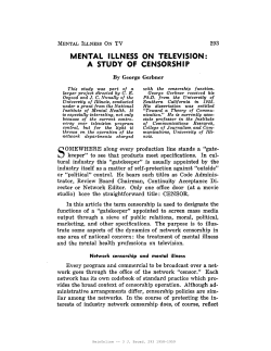 MENTAL ILLNESS ON TELEVISION: A STUDY OF CENSORSHIP