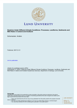 Dead-Ice Under Different Climate Conditions: Processes, Landforms