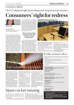 Consumers` right for redress