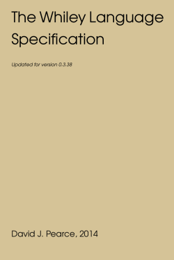 The Whiley Language Specification