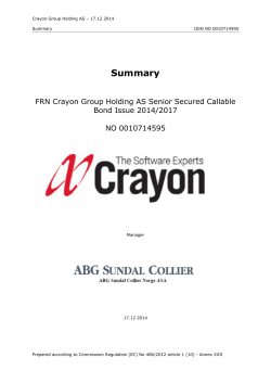 Crayon Bond Prospectus Summary