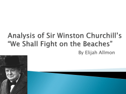 Analysis of Winston`s Churchill`s &ldquo;We Shall Fight on the Beaches