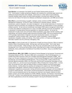 Presenter Bios - National Grants Management Association