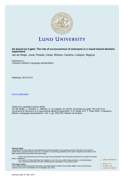 As lexical as it gets: The role of co