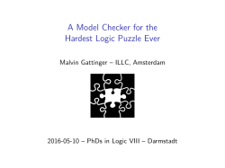 A Model Checker for the Hardest Logic Puzzle Ever