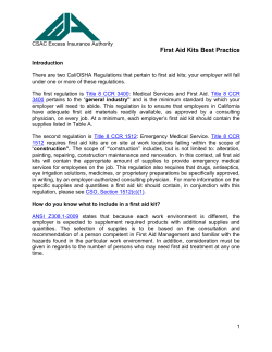 First Aid Kits Best Practice
