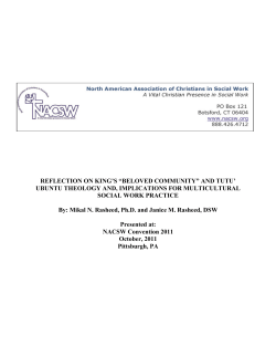 REFLECTION ON KING`S “BELOVED COMMUNITY” AND TUTU
