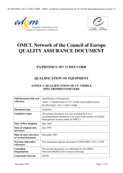 Qualification of UV-Visible Spectrophotometers