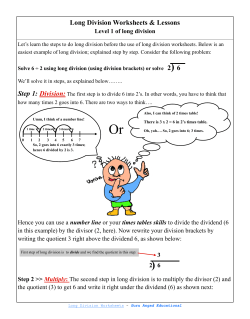 Long division lesson - Division worksheets